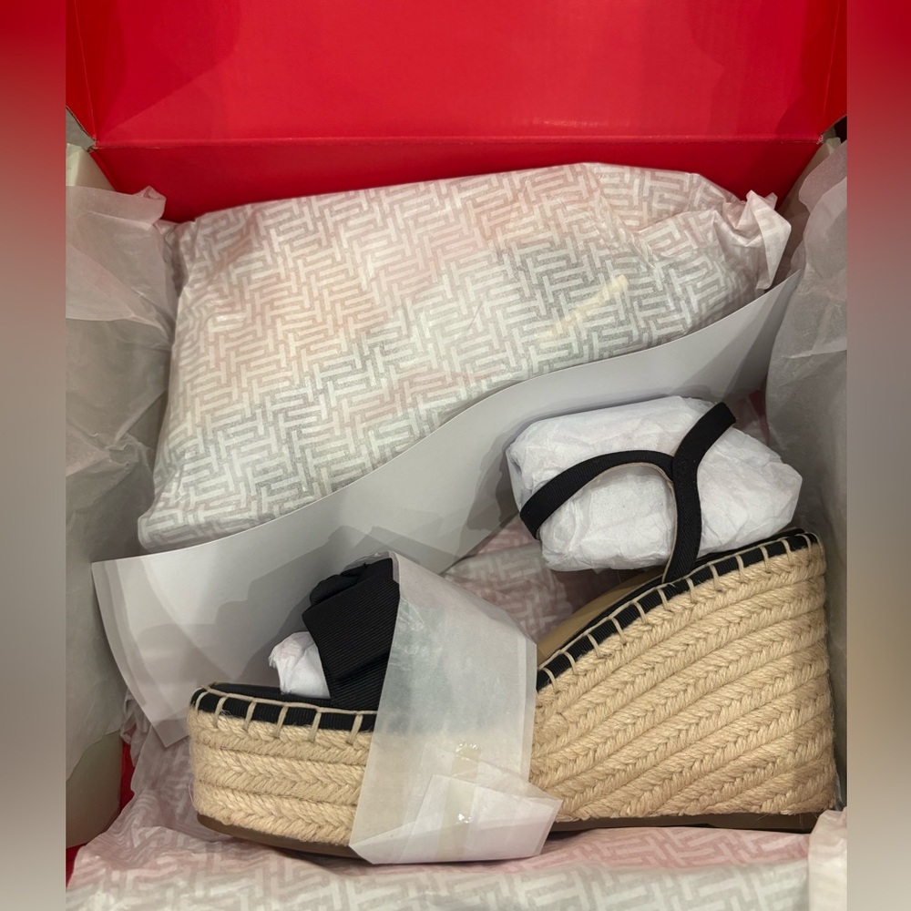 Ted Baker Black Knotted Espadrille Wedge Sandal